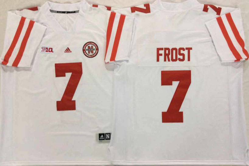NCAA Men Nebraska Huskers White #7 FROST